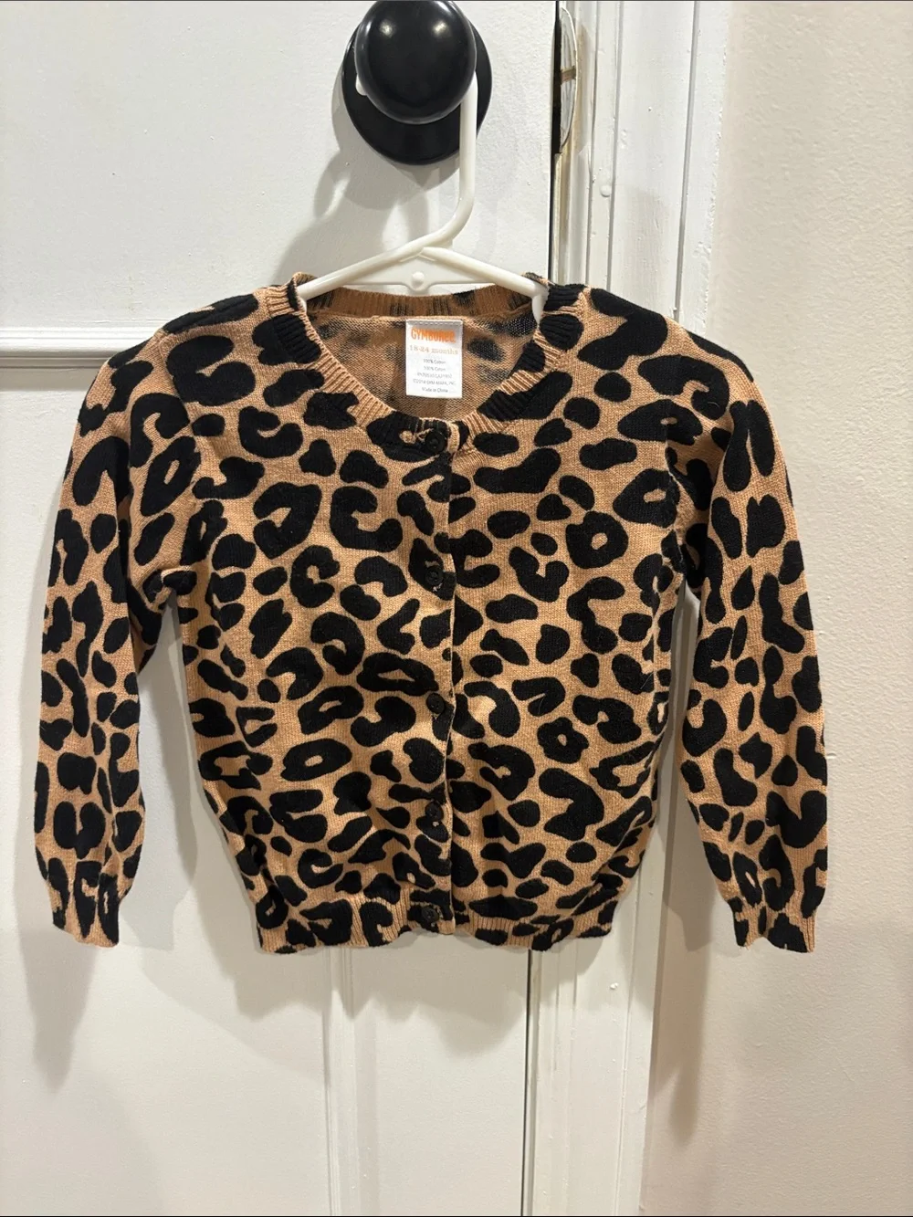 Gymboree Leopard Print Cardigan - Tan & Black